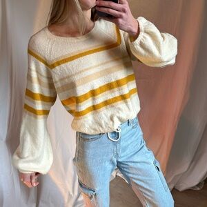 Women’s Striped Cropped long sleeve Society Amuse Sweater